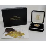 2000 Millennium gold proof sovereign with certificate of authenticity, no. 8250 / 10,000