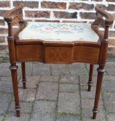 Edwardian inlaid piano stool