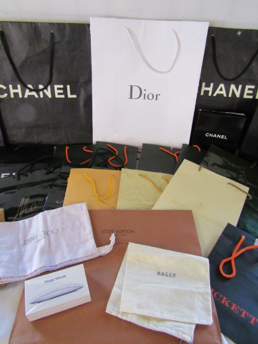 Collection of used shopping bags and boxes including Chanel, Dior, Jimmy Choo, Louis Vuitton, - Image 3 of 5