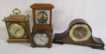 Woodford Franz Hermle Nelson mantel clock and 3 battery mantel clocks