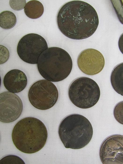 Large collection of coins includes cart wheel penny, Churchill, 3 pence, six pence, English and - Image 4 of 10