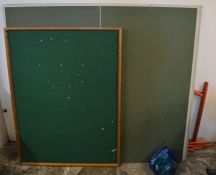 Table tennis table with net & a Nobo pin board