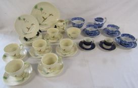 Royal Doulton 'The Coppice' pheasant design tea service, Wedgwood coffee cans and saucers and