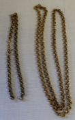 Belcher chain necklace marked 9k & broken belcher chain bracelet marked 375 (both tested as 9ct),