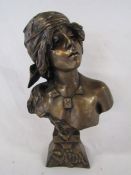 Bronzed composition bust of 'Saida' signed 'E.Villanis' approx. 30cm tall