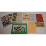 Motor cycle books & booklets one including an indistinct signature