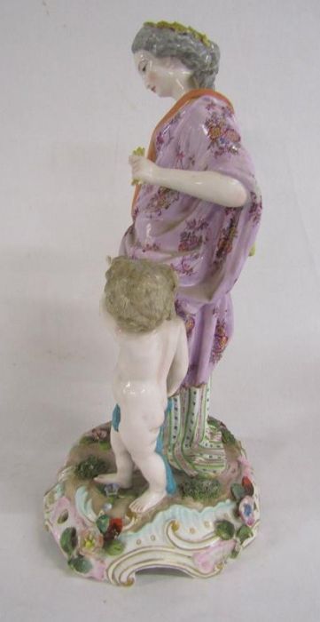 Meissen figure representing harvest with child approx. 40cm, bearing crossed swords mark to base - Image 2 of 11