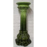 Green majolica plant stand