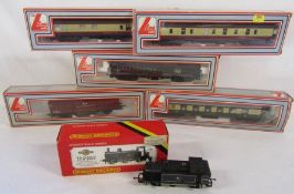 Hornby 00 gauge 47458 Jinty Loco and 5 Lima 00 gauge coaches