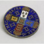 Enamelled Charles II half crown 1677 with added badge pin
