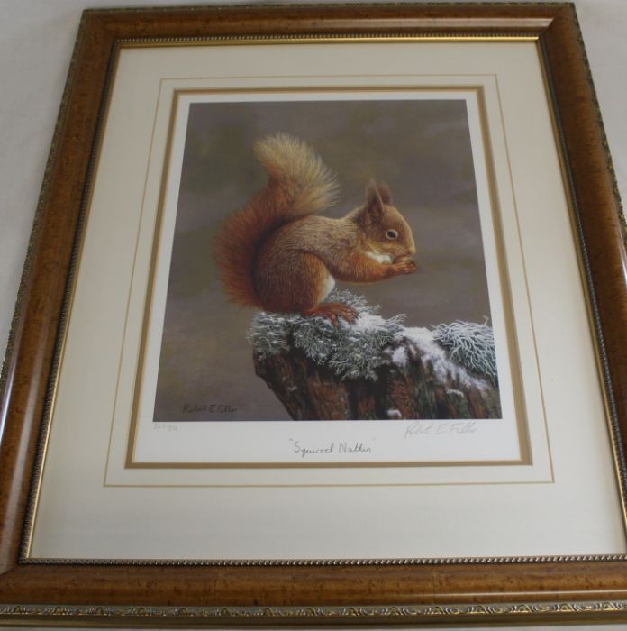 Large framed limited edition print "Squirrel Nutkin" signed in pencil Robert Fuller 52cm x 62cm