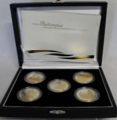 Royal Mint 2006 Britannia Golden Silhouette Collection comprising five gold plated silver £2 coins