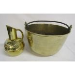 Heavy brass jam pan and water jug
