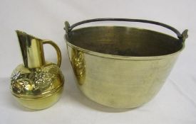 Heavy brass jam pan and water jug