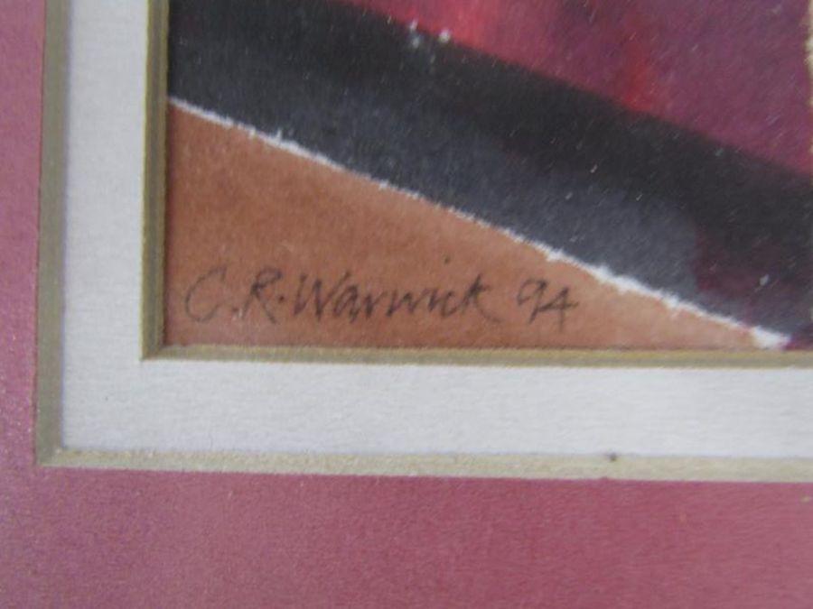 3 Charles Robert Warwick watercolour paintings of Jazz musicians inspired by the artists many - Image 3 of 9