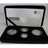 Royal Mint 2008 silver proof Piedfort four coin limited edition set no. 1494