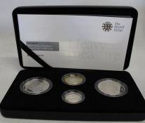 Royal Mint 2008 silver proof Piedfort four coin limited edition set no. 1494