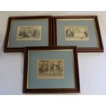 Three framed 19th century hand coloured humorous prints including Jorrocks