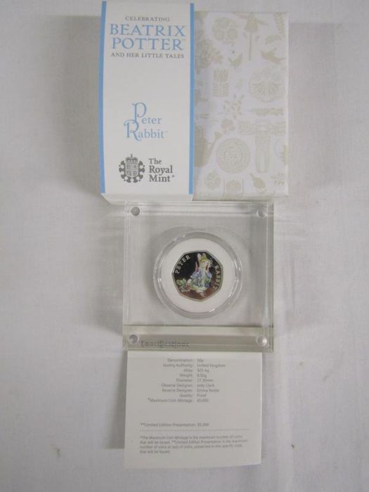 5 The Royal Mint Beatrix Potter silver proof coins - Flopsy Bunny, Peter Rabbit 2018, Peter Rabbit - Image 6 of 23