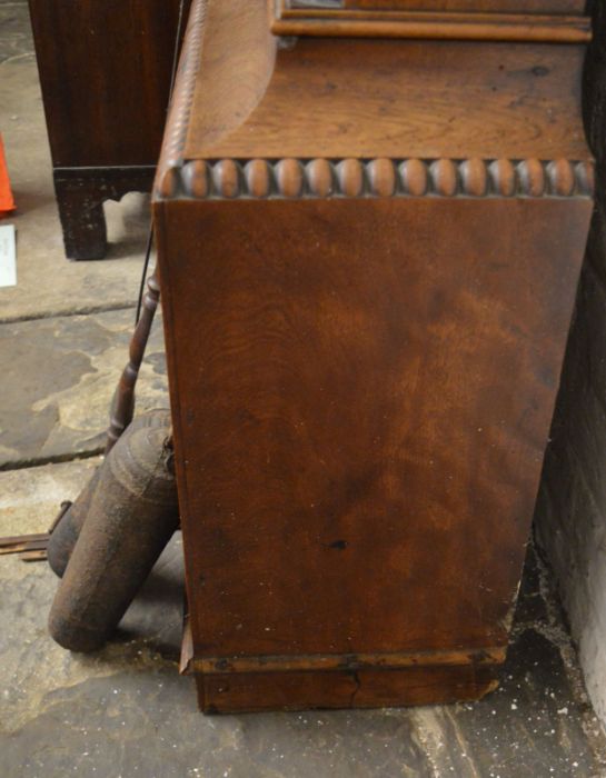 Victorian 8 day longcase clock with painted dial in a mahogany case maker Jonathan Hodge Helstone. - Image 6 of 7