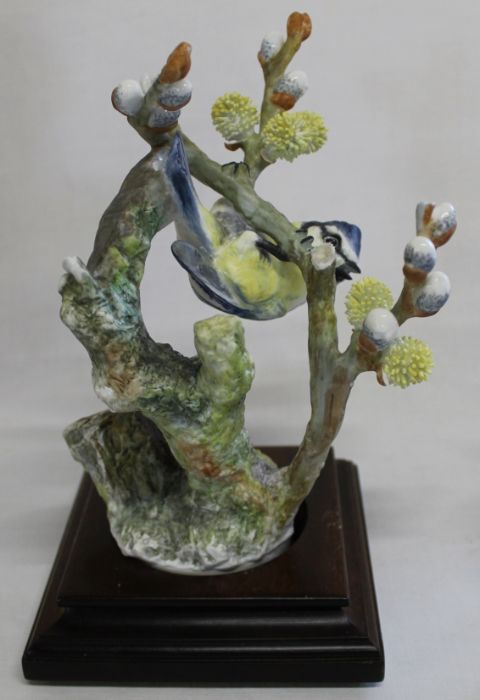 2 Royal Worcester models of Blue Tit & Pussy Willow (cock & hen) modelled by Dorothy Doughty on - Image 2 of 6