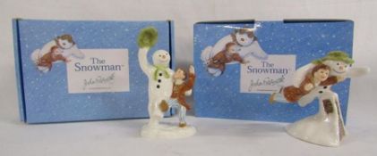 The Snowman by John Beswick figures - 'Snowman and James dancing' and 'Snowman and James flying'