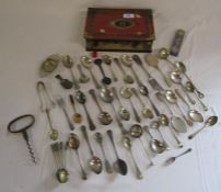 Gourmets Delight vintage tin and cutlery/ cork screw