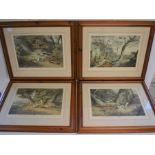 Four reprints of early 19th century sporting prints by Sam Howitt. Frame size 68cm by 59cm