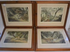 Four reprints of early 19th century sporting prints by Sam Howitt. Frame size 68cm by 59cm