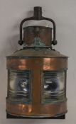 Copper ships lantern dated 1942