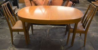 Retro teak draw leaf table (extending to 206cm by 100cm) & 2 chairs