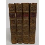 Set of 4 leather bound volumes "The Female Spectator" sixth edition by Mrs Eliza Haywood London
