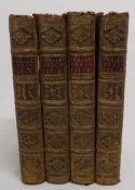 Set of 4 leather bound volumes "The Female Spectator" sixth edition by Mrs Eliza Haywood London
