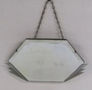 Art Deco mirror approx. 42.5cm x 25.5cm