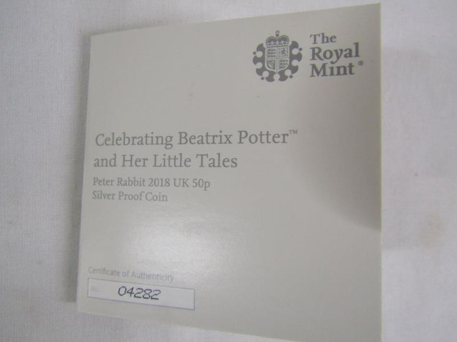 5 The Royal Mint Beatrix Potter silver proof coins - Flopsy Bunny, Peter Rabbit 2018, Peter Rabbit - Image 9 of 23