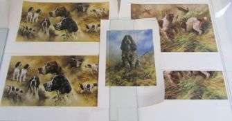 7 Mick Cawston limited edition and pencil signed prints Pointers 411 & 412 of 850 - Long haired