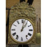 French Comtoise wall clock with enamel face