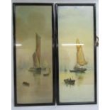 Pair Garman Morris prints 'Moonrise' and 'Calm Evening' approx. 55cm x 22cm