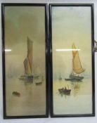 Pair Garman Morris prints 'Moonrise' and 'Calm Evening' approx. 55cm x 22cm