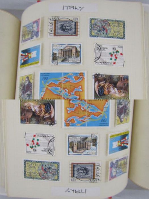 6 stamp albums includes USA, Italy, Japan, France, Malawi etc - Image 7 of 8