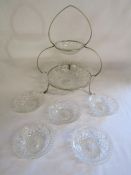 J T & Co silver plated clear glass fruit stand - circa 1912