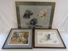 Labrador framed pictures - Mick Cawston print 144/850 pencil signed - Nigel Hemming pencil drawing -