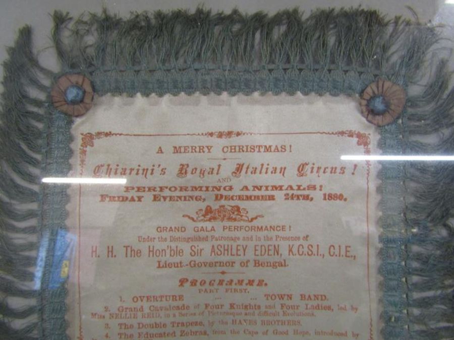 Framed Chiarini's Royal Italian Circus programme, dated Friday Evening December 24th 1880 approx. - Image 2 of 4