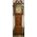 Victorian 8 day longcase clock ( possibly John Pearson of Louth) in a mixed wood case (cracked