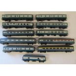 11 x 00 gauge Inter-city carriages includes buffet, sleeper, restaurant, Royal Mail etc