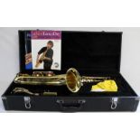 Cased tenor saxophone