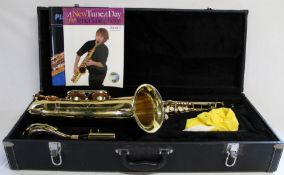 Cased tenor saxophone