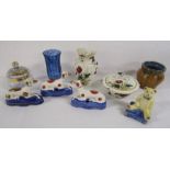 Collection of items to include Boulton, Machin & Tennant Swan bank pottery 'POPPY' vase and soap