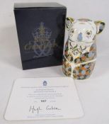 Royal Crown Derby Endangered Species Queensland Koala with certificate No. 987 of 1000