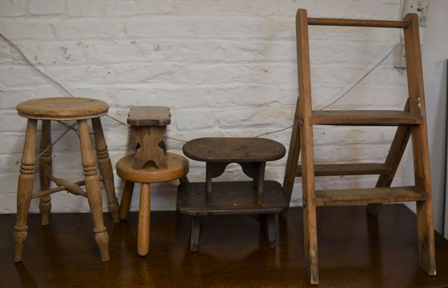 Vintage stools, footstools & steps